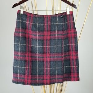 Vintage Plaid Wrap Skirt